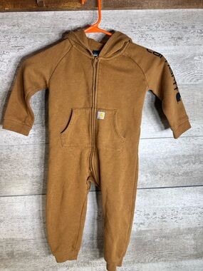 Carhartt Baby Fleece Hooded Zip-Front Coverall - Brown  Size 18months